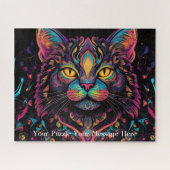 Neon Mandala Cat Puzzle (Horizontal)