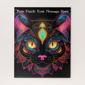 Neon Mandala Cat Puzzle (Vertikal)