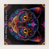 Neon Mandala Cat Puzzle (Horizontal)