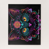 Neon Mandala Cat Puzzle (Vertikal)