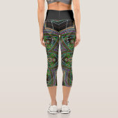 Neon Mandala Fraktal Art Pattern Yoga Leggings (Rückseite)