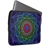 Neon-Mandala-Fraktal Laptopschutzhülle (Vorne Rechts)