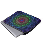 Neon-Mandala-Fraktal Laptopschutzhülle (Vorne Knopf)
