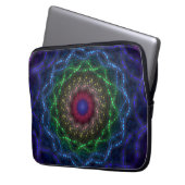 Neon-Mandala-Fraktal Laptopschutzhülle (Vorderseite Links)