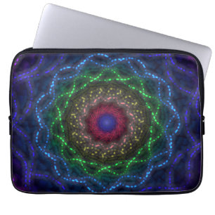 Neon-Mandala-Fraktal Laptopschutzhülle