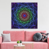 Neon-Mandala-Fraktal Leinwanddruck (Insitu (Wohnzimmer))