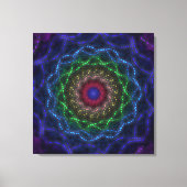 Neon-Mandala-Fraktal Leinwanddruck (Vorderseite)