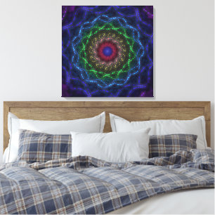 Neon-Mandala-Fraktal Leinwanddruck