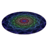 Neon-Mandala-Fraktal Schneidebrett (Ecke)