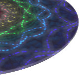 Neon-Mandala-Fraktal Schneidebrett (Ecke)