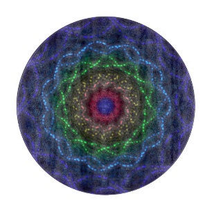 Neon-Mandala-Fraktal Schneidebrett