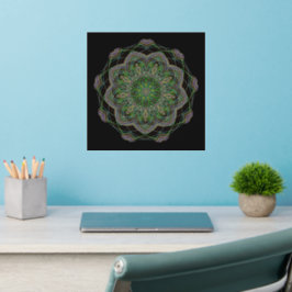 Neon Mandala Geometrisches Muster Art Deco Wandaufkleber