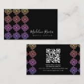 Neon Mandala Henna Artist Yoga Macrame Visitenkarte (Vorne/Hinten)