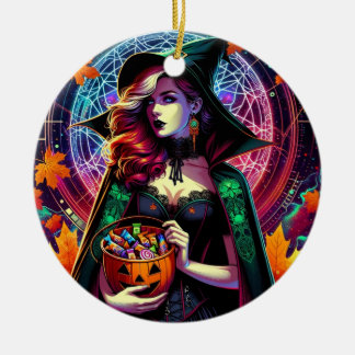 Neon-Mandala-Hexen-Kandie-Eimer Keramik-Ornament Keramik Ornament