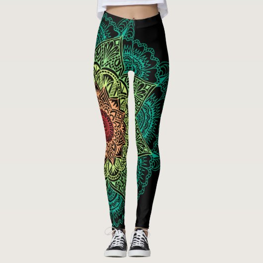 Neon Mandala Leggings (Vorderseite)
