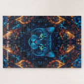 Neon Mandala Majesty Puzzle (Horizontal)