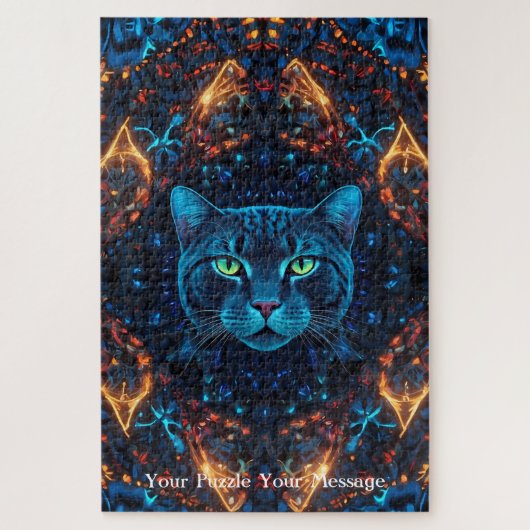 Neon Mandala Majesty Puzzle (Vertikal)