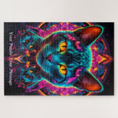 Neon Mandala Majesty Puzzle (Horizontal)