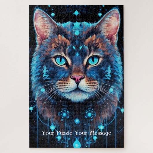 Neon Mandala Majesty Puzzle (Vertikal)