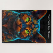 Neon Mandala Majesty Puzzle (Horizontal)