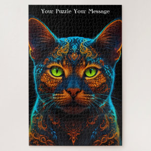 Neon Mandala Majesty Puzzle