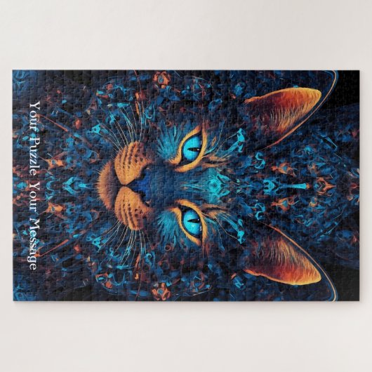 Neon Mandala Majesty Puzzle (Horizontal)