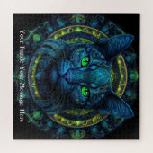 Neon Mandala Majesty Puzzle (Horizontal)