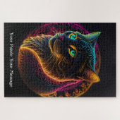 Neon Mandala Majesty Puzzle (Horizontal)