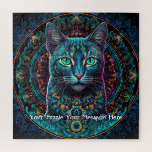 Neon Mandala Majesty Puzzle