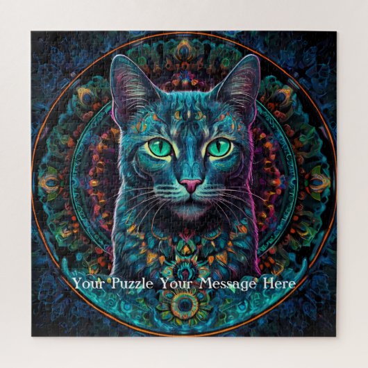 Neon Mandala Majesty Puzzle (Vertikal)