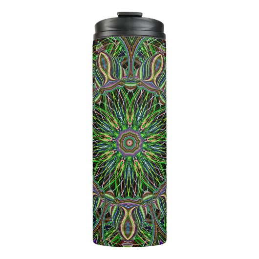 Neon Mandala Pattern Thermosbecher (Vorderseite)