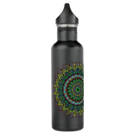 Neon Mandala Personalisiert Edelstahlflasche