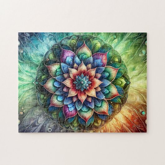 Neon Mandala Puzzle (Horizontal)