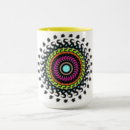 Neon-Mandala-Tasse Tasse (Zentrum)