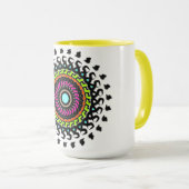 Neon-Mandala-Tasse Tasse (VorderseiteRechts)