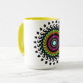 Neon-Mandala-Tasse Tasse (Vorderseite Links)