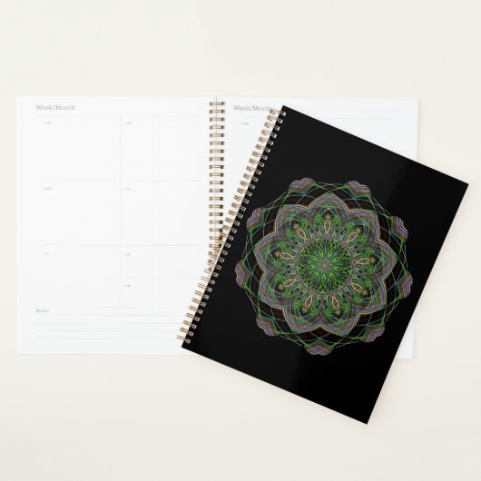 Neon Mandala Trippy Fraktal Art Rosette Muster Planer (Anzeige)
