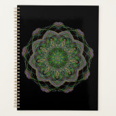 Neon Mandala Trippy Fraktal Art Rosette Muster Planer (Vorderseite)