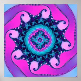 Neon Mandelbrot Fraktal Poster
