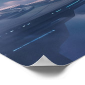 Neon-Manta-Rochen-Himmel-Ozean Poster (Ecke)