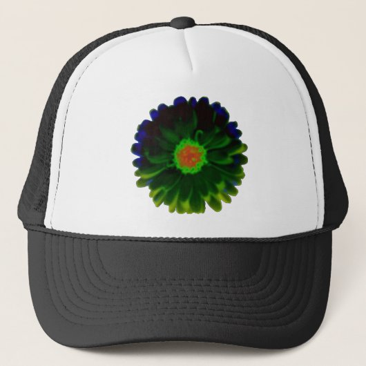 Neon Marigold Hat Truckerkappe (Vorderseite)