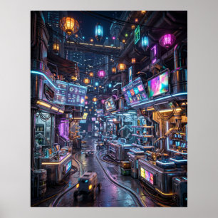 Neon-Marktviertel Poster