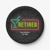 Neon Marquet für das Party für Altersvorsorge Pappteller (Vorderseite)