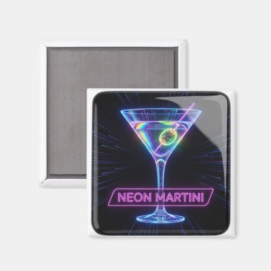 Neon Martini Glow Magnet (Vorderseite/Rückseite)