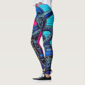 Neon Masked Wall Graffiti Abbildung Kunst Leggings (Links)