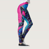 Neon Masked Wall Graffiti Abbildung Kunst Leggings (Rechts)