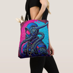 Neon Masked Wall Graffiti Abbildung Kunst Tasche