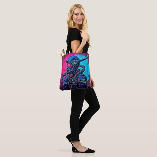 Neon Masked Wall Graffiti Abbildung Kunst Tasche (Am Model)