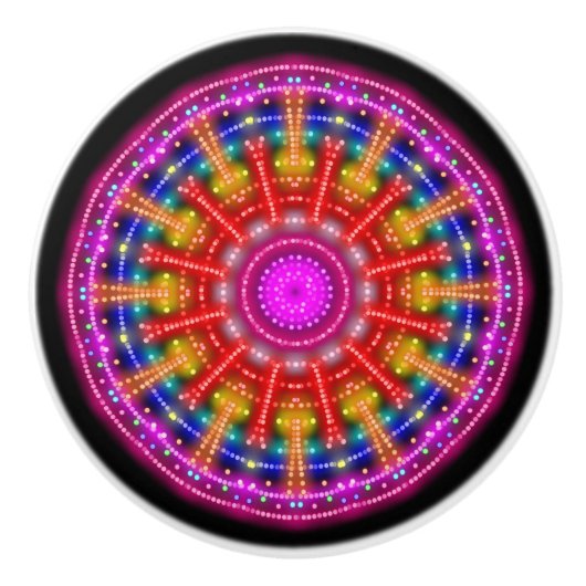 Neon Medallion Keramikknauf (Vorderseite)