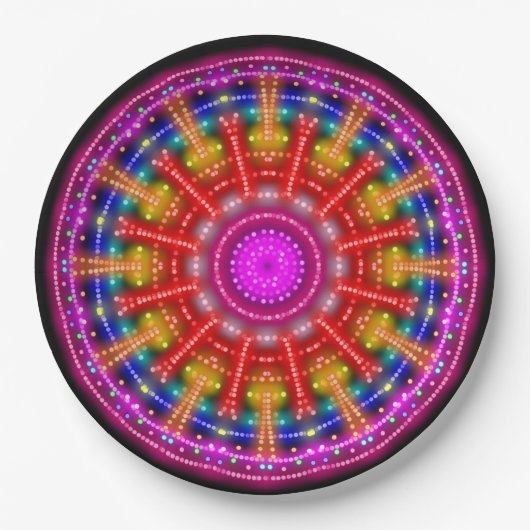 Neon Medallion Pappteller (Vorderseite)